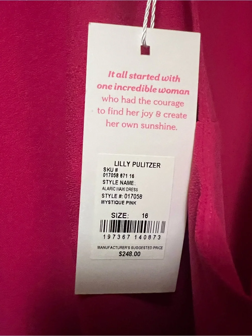 Lilly Pulitzer Hot Pink Sleeveless Maxi Dress